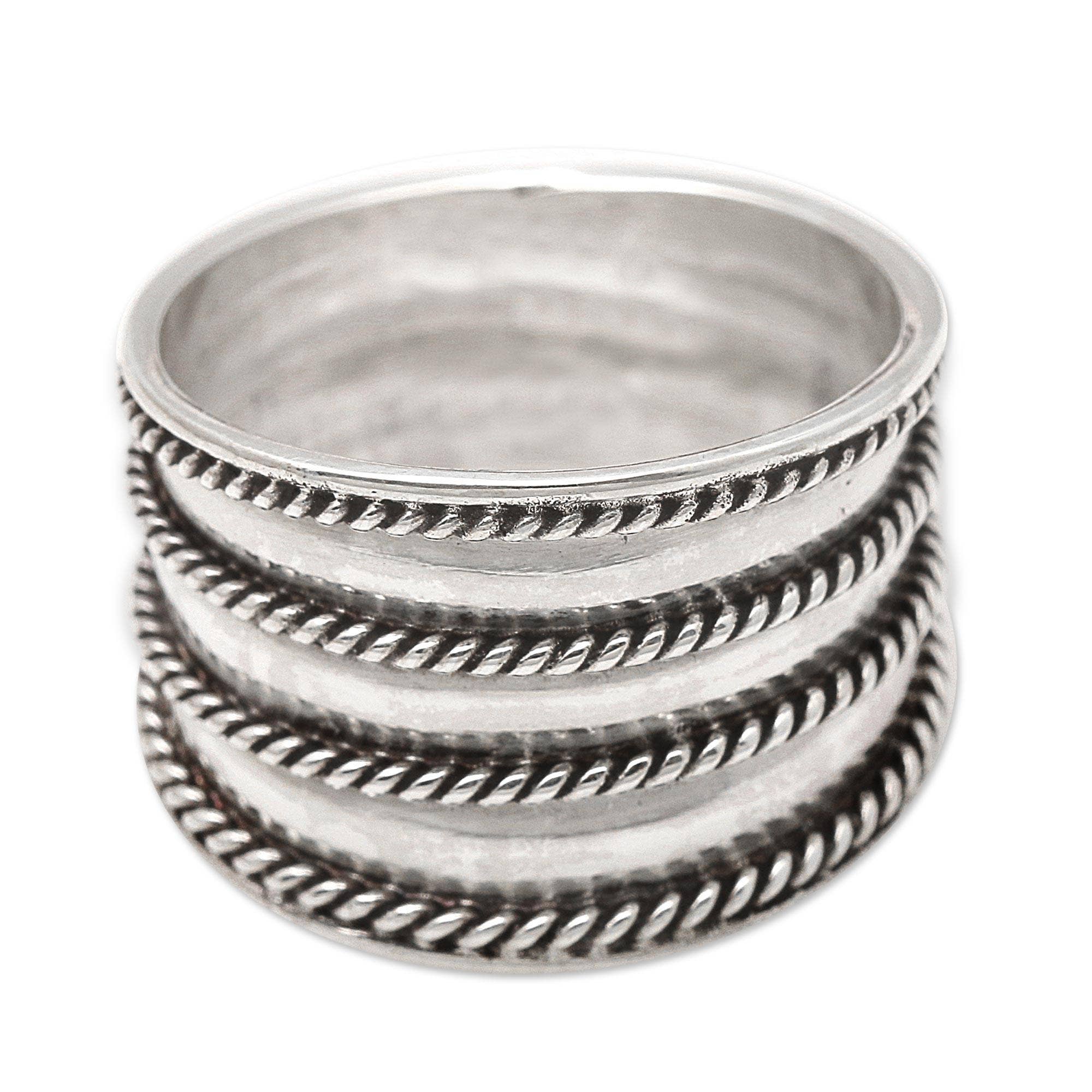 NOVICA .925 Sterling Silver Cuff Bracelet 'Whispering Rain' 